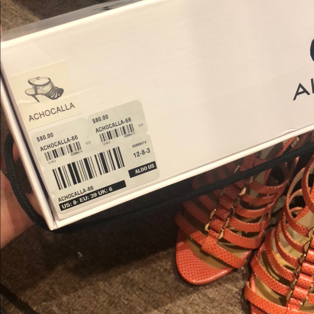 ALDO sandal heels with gold hardware. Gently used. - Picture 8 of 8